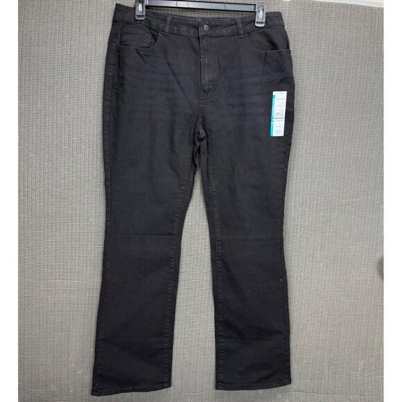 Time And Tru Womens Size 16 Black High Rise Stretch Denim Bootcut Jeans - Picture 1 of 11